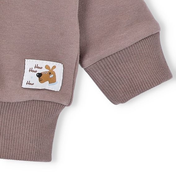 NINI Mikina s knoflíky Dogs HNĚDÁ