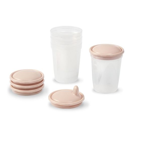 BabyOno Kelímky pro uchování pokrmů a mléka 4ks BÉŽOVÁ