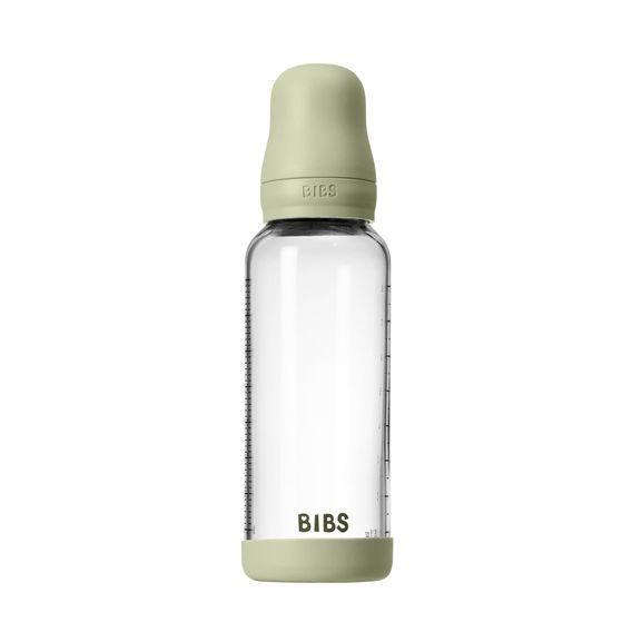 BIBS Skleněná kojenecká láhev antikoliková kaučuk 240ml SAGE