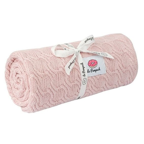 Le Pampuch Pletená dětská deka Bamboo/Cotton Braids - POWDER PINK