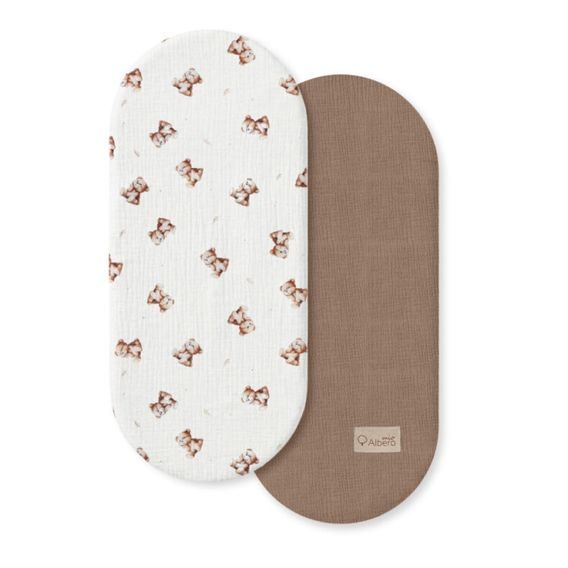 Albero Mio Mušelínové prostěradlo do kočárku 2ks (CM1) VINTAGE TEDDY