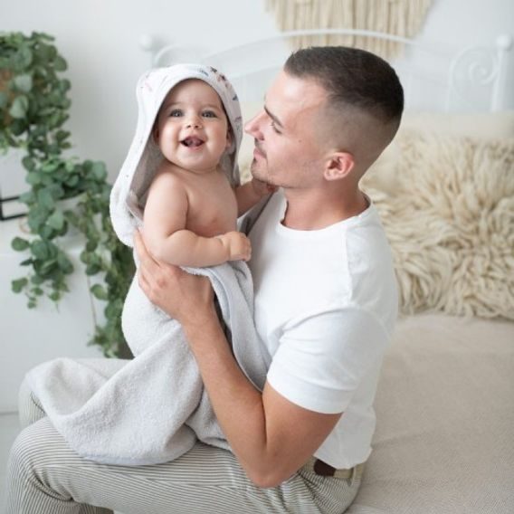 BabyMatex Osuška s kapucí 100x100cm Bamboo Design č.44 ŠEDÁ