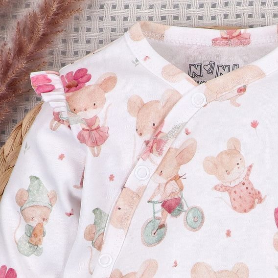 NINI Zavinovací body dlouhý rukáv Myšky VZOROVANÉ