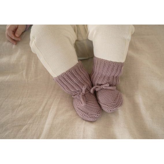 LODGER Capáčky 0-6m Slipper Knit Rose