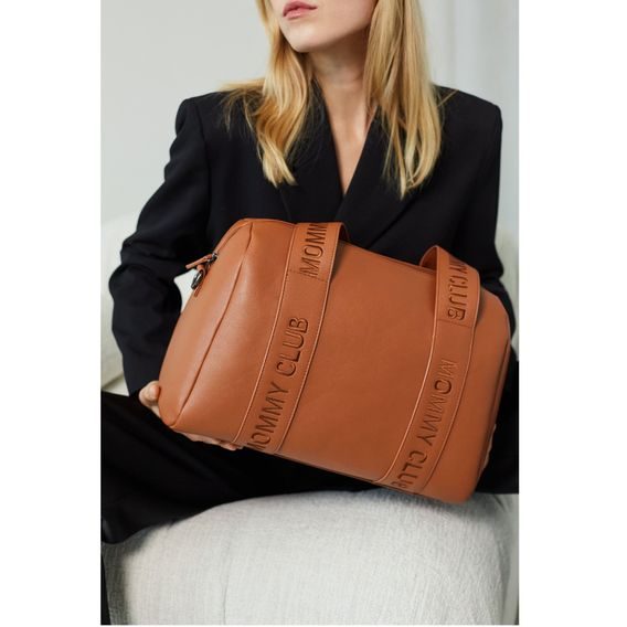 Childhome Přebalovací taška Mommy Club Signature Vegan Leather Brown