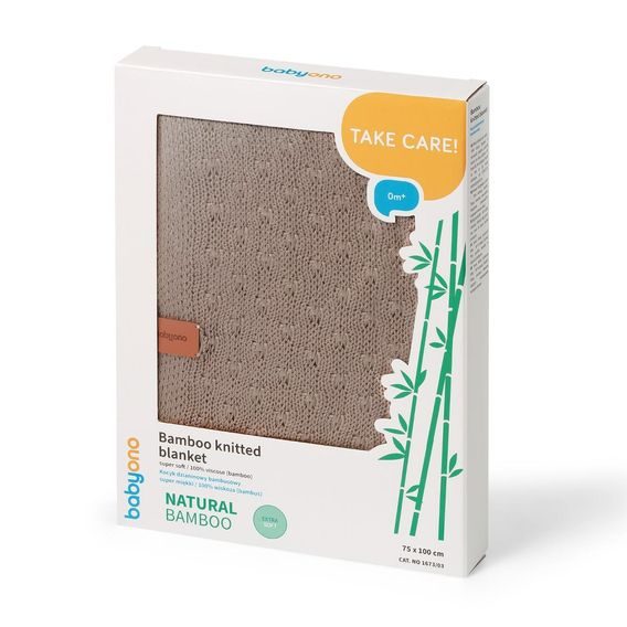 BabyOno Pletená dětská deka bambusová HNĚDÁ