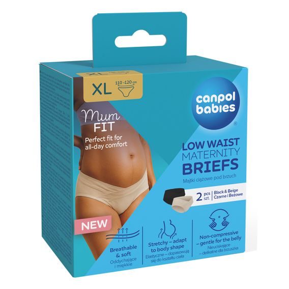 Canpol babies Těhotenské kalhotky s nízkým pasem MumFIT XL 2ks