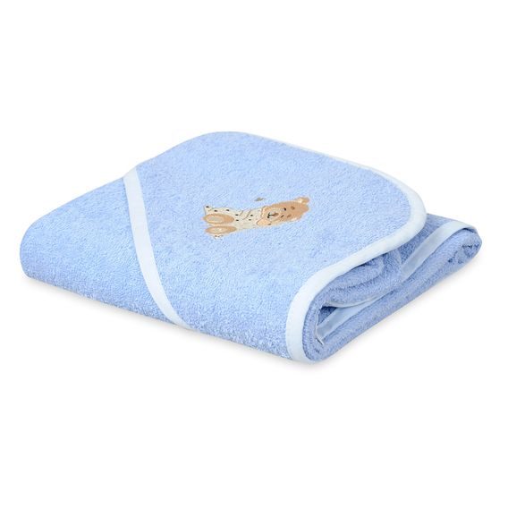 BabyMatex Osuška s kapucí 100x100cm Maxi MEDVÍDEK MODRÁ