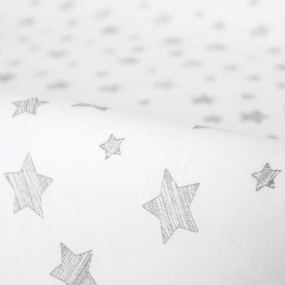 Ceba baby Potah na profilovanou přebalovací podložku 70/80x50cm (2ks) - Light Grey/Grey Stars