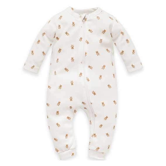 PINOKIO Overal bez ťapek na zip Lovely Day Beige MEDVÍDCI