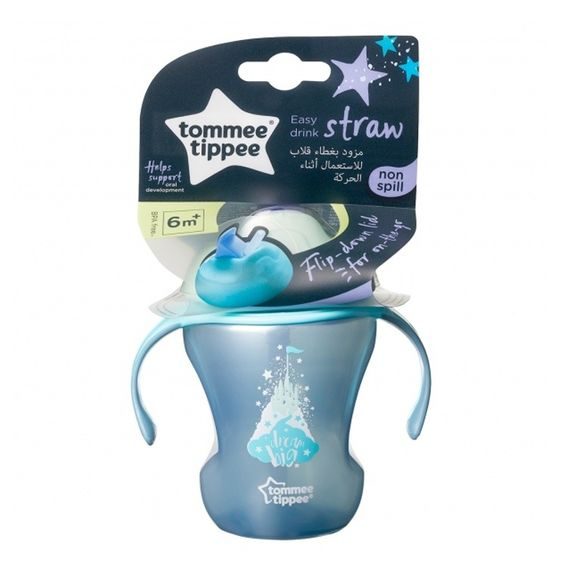 Tommee Tippee Netekoucí hrnek s brčkem Explora Easy Drink 230ml, 6m+ MODRÝ