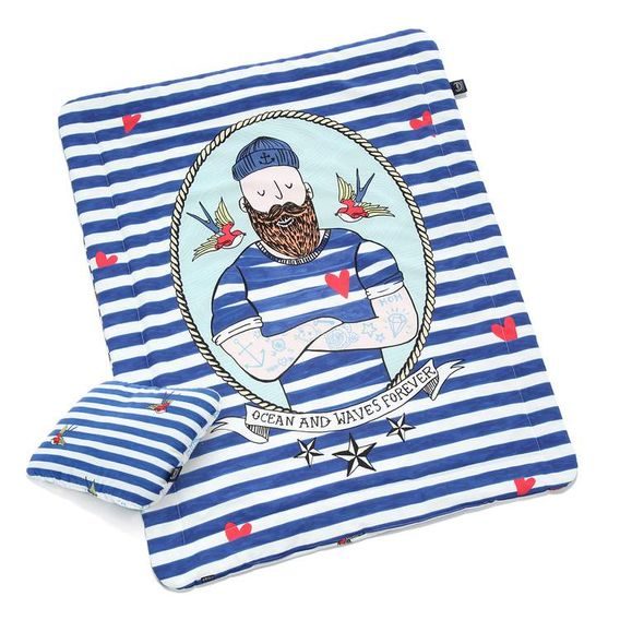 La Millou Souprava do postýlky s výplní "L" (100x135 + 60x40cm) - BARBER SAILOR & SAILOR STRIPES