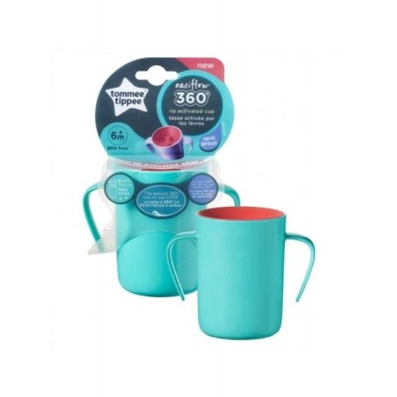 Tommee Tippee Netekoucí hrnek Easiflow 360° s držadly 200ml 6M+ TYRKYS