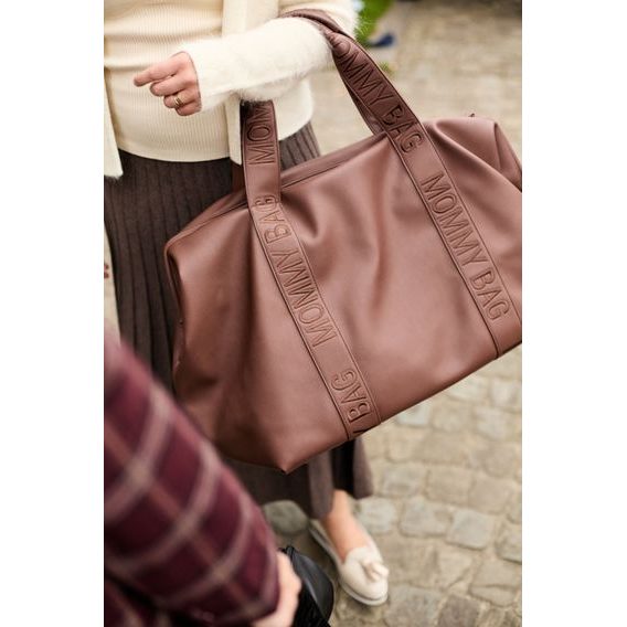 Childhome Přebalovací taška Mommy Bag Signature Vegan Leather Dark Brown