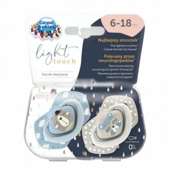 Canpol babies Dudlík 6-18m silikon symetrický 2ks Bonjour Paris MODRÁ