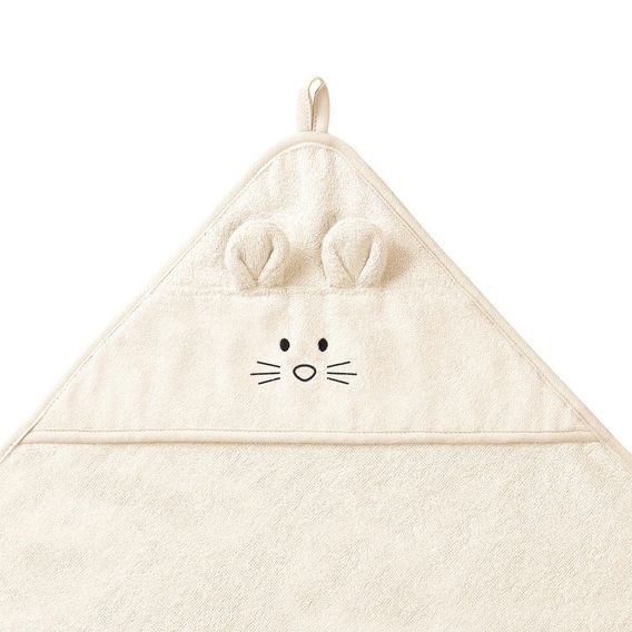 BabyOno Bambusová osuška s kapucí 100x100cm KRÉMOVÁ