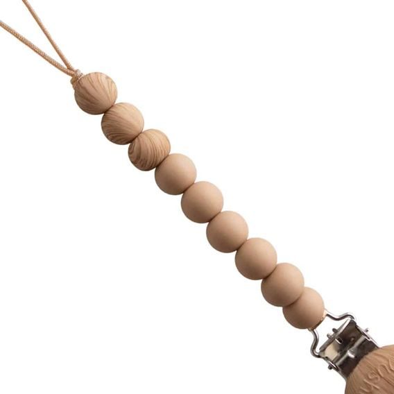 Mushie Klip na dudlík Eva PALE TAUPE