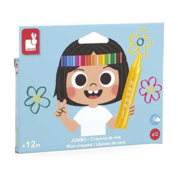 Janod Colorino Tříhranné voskovky 12 barev