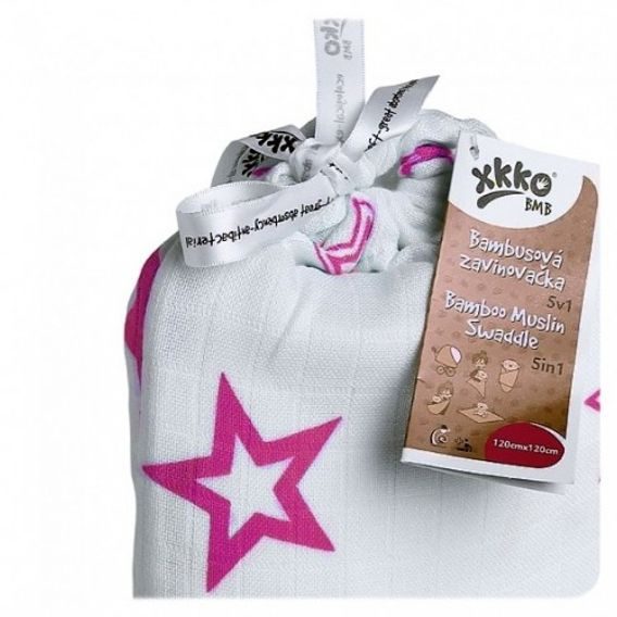 Kikko Bambusová zavinovačka 5v1 XKKO®BMB STARS MAGENTA