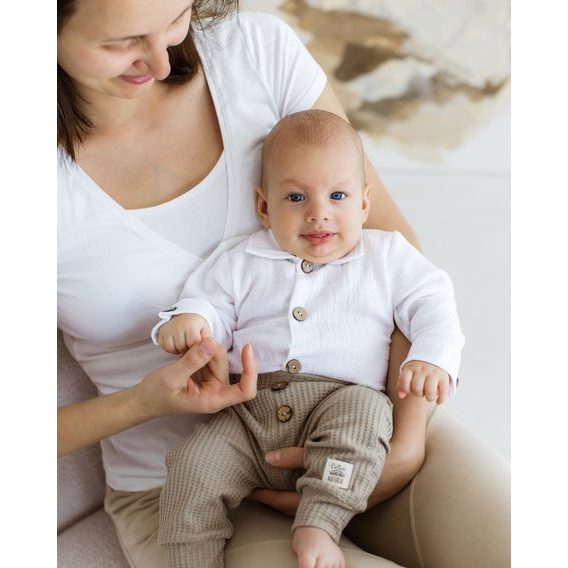 Makoma Mušelínová body-košile dlouhý rukáv Bamboo MODRÁ