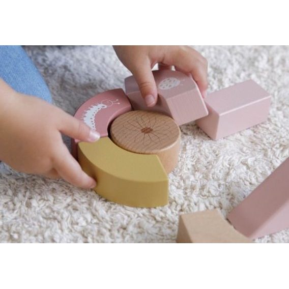 Little Dutch Vozík s kostkami PINK