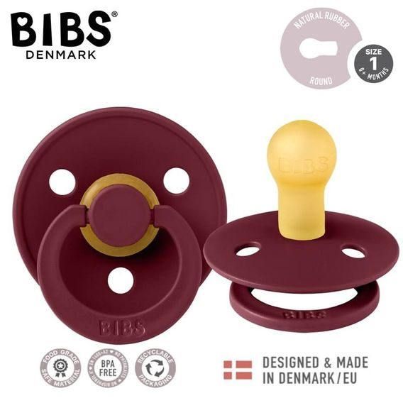 BIBS Colour dudlík kaučuk kulatý 0-6m ELDERBERRY