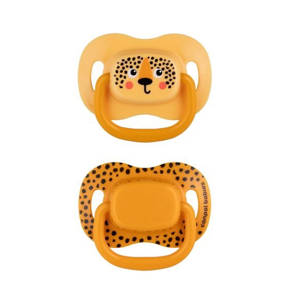 Canpol babies Dudlík 6-18m silikon symetrický 2ks BabiesBoo ORANŽOVÝ