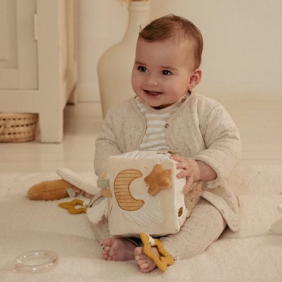 Little Dutch Plyšová kostka s aktivitami Newborn Naturals