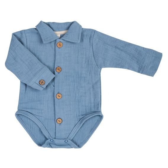 Makoma Mušelínová body-košile dlouhý rukáv Bamboo MODRÁ