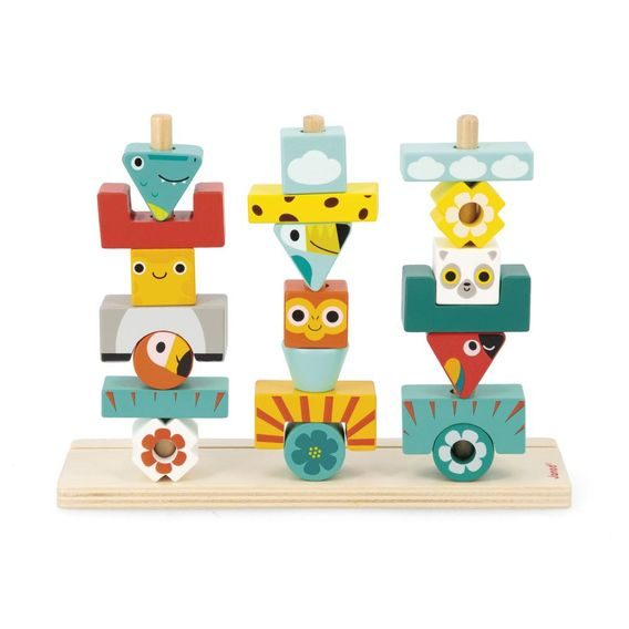 Janod Dřevěná stavebnice Indiánský totem Tropik