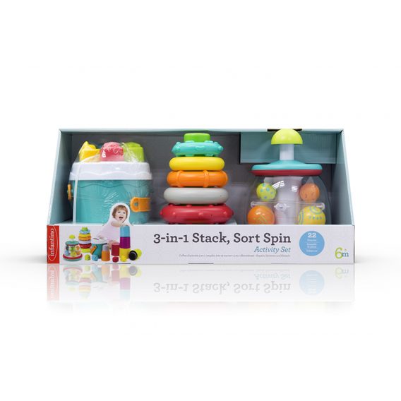 Infantino Sada hraček 3v1 Stack, Sort & Spin