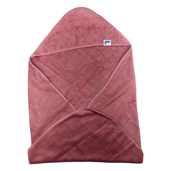Kikko BIO bavlněná froté osuška s kapucí XKKO Organic 90x90cm MESA ROSE