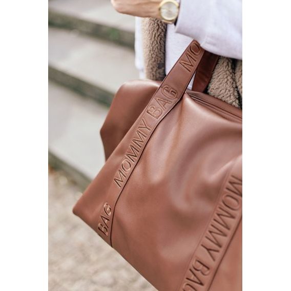 Childhome Přebalovací taška Mommy Bag Signature Vegan Leather Dark Brown