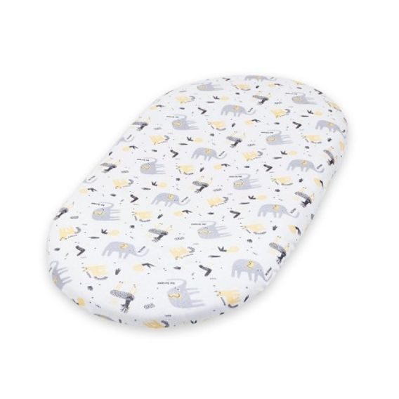 Ceba baby Prostěradlo do kočárku 2ks - Elephant/Light grey melange