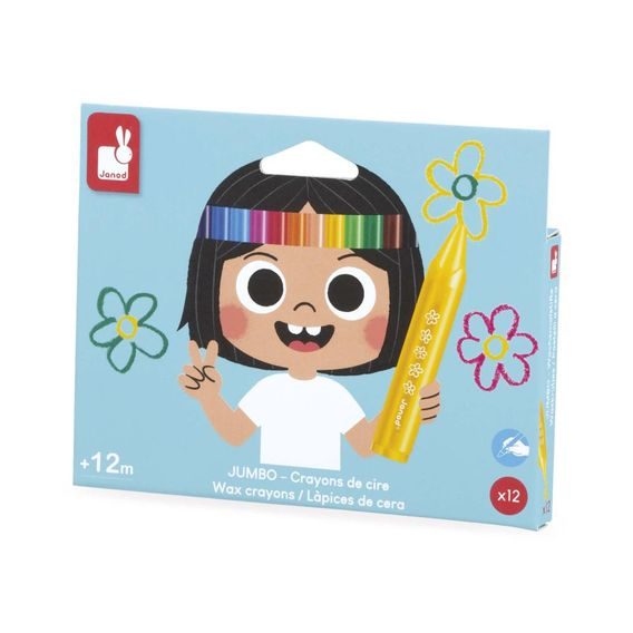 Janod Colorino Tříhranné voskovky 12 barev