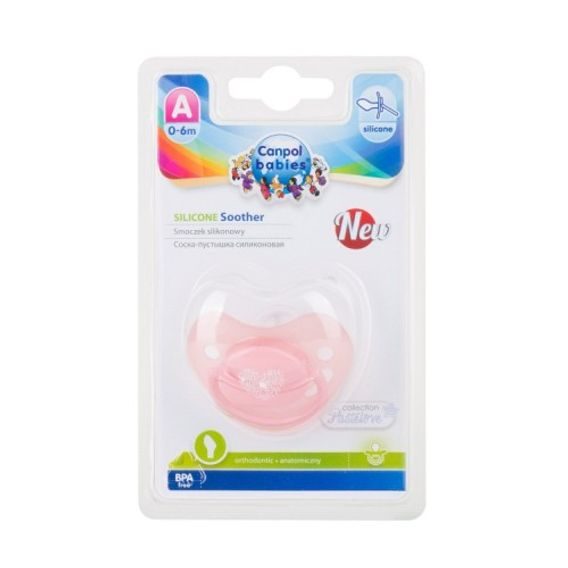 Canpol babies Dudlík 0-6m silikon anatomický Pastels RŮŽOVÝ