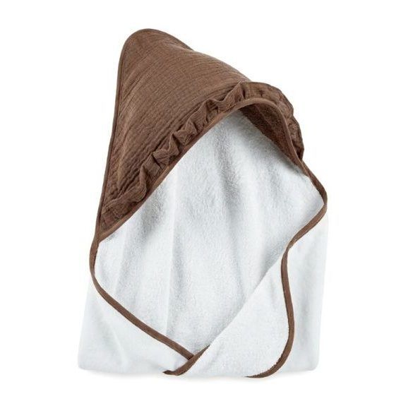 Albero Mio Osuška s kapucí Cotton Color (CC8) ČOKOLÁDOVÁ