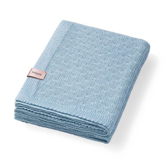 BabyOno Pletená dětská deka bambusová MODRÁ