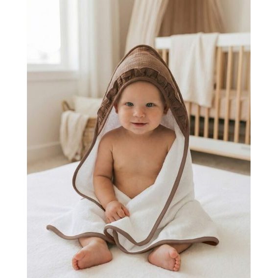 Albero Mio Osuška s kapucí Cotton Color (CC8) ČOKOLÁDOVÁ