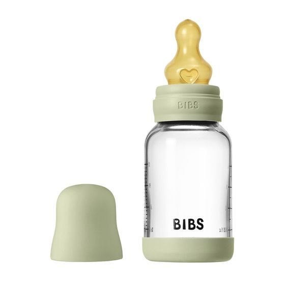 BIBS Skleněná kojenecká láhev antikoliková kaučuk 120ml SAGE