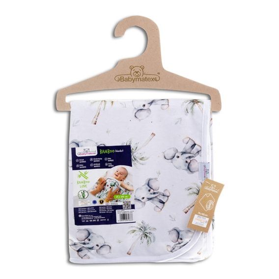 BabyMatex Dětská deka Bamboo (75x100) SLONI A PALMY