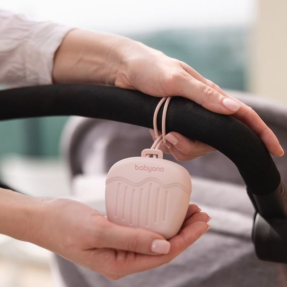 BabyOno Silikonové pouzdro na dudlíky RŮŽOVÁ