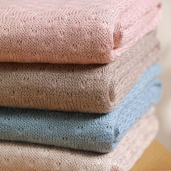 BabyOno Pletená dětská deka bambusová RŮŽOVÁ