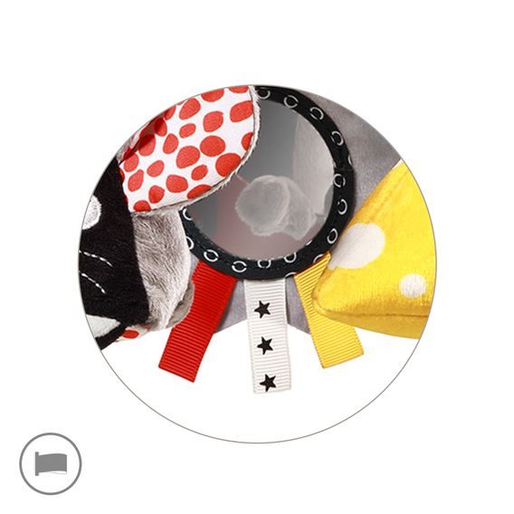 BabyOno Kontrastní závěsná hračka se zrcátkem MYŠKA