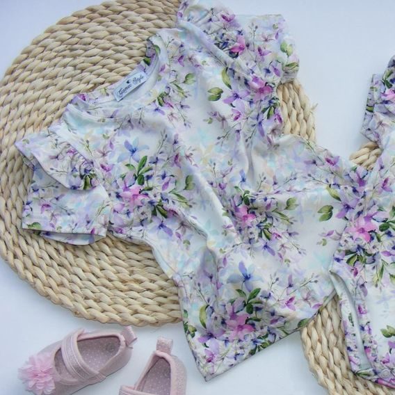 Gamex Blůzka s volánky FIALOVÉ KVĚTY