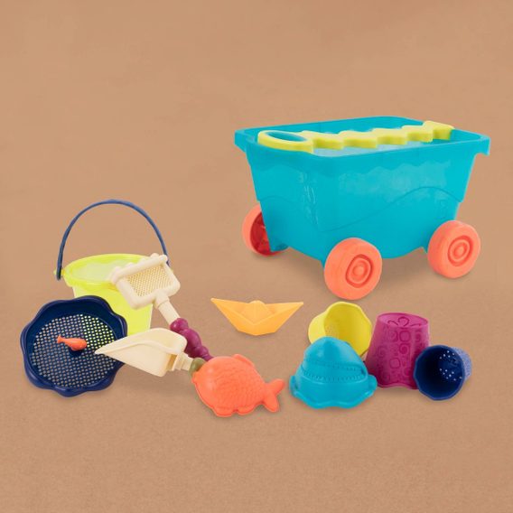 B-Toys Vozík s hračkami na písek modrý