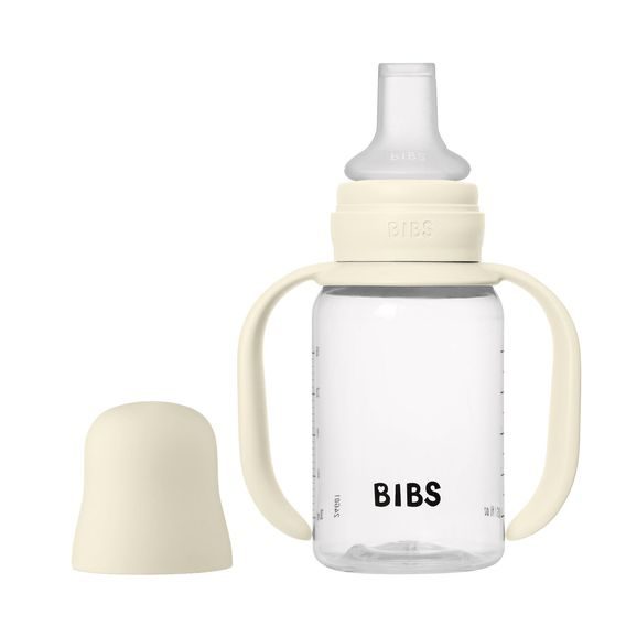 BIBS Hrnek se silikonovým pítkem 150ml IVORY 6m+