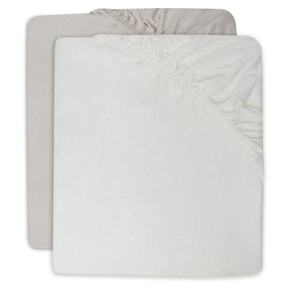 Jollein Prostěradlo napínací 2ks jersey 120x60 Ivory/Nougath