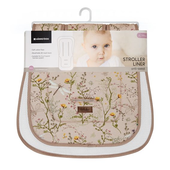 KikkaBoo Sedací Podložka do kočárku Secret Garden Beige