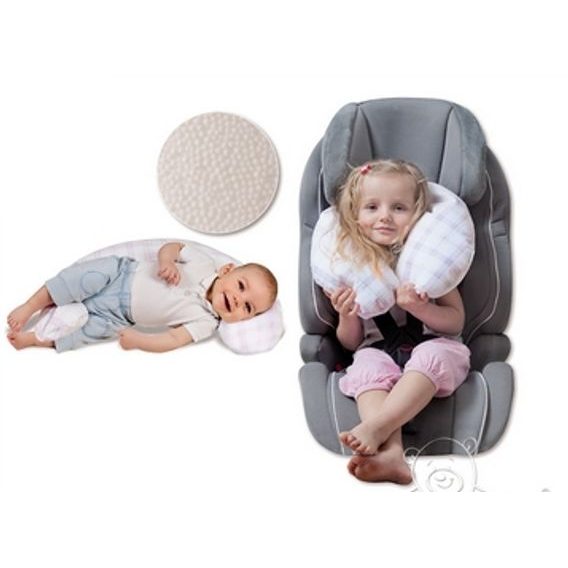 BabyMatex Cestovní polštářek "zákrčník" do autosedačky PEPI JUNIOR BAREVNÉ PUNTÍKY